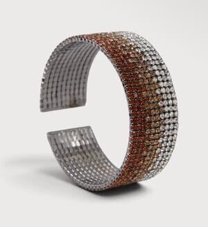 SAACHI Ombre Crystal Cuff Bracelet RUST Gold